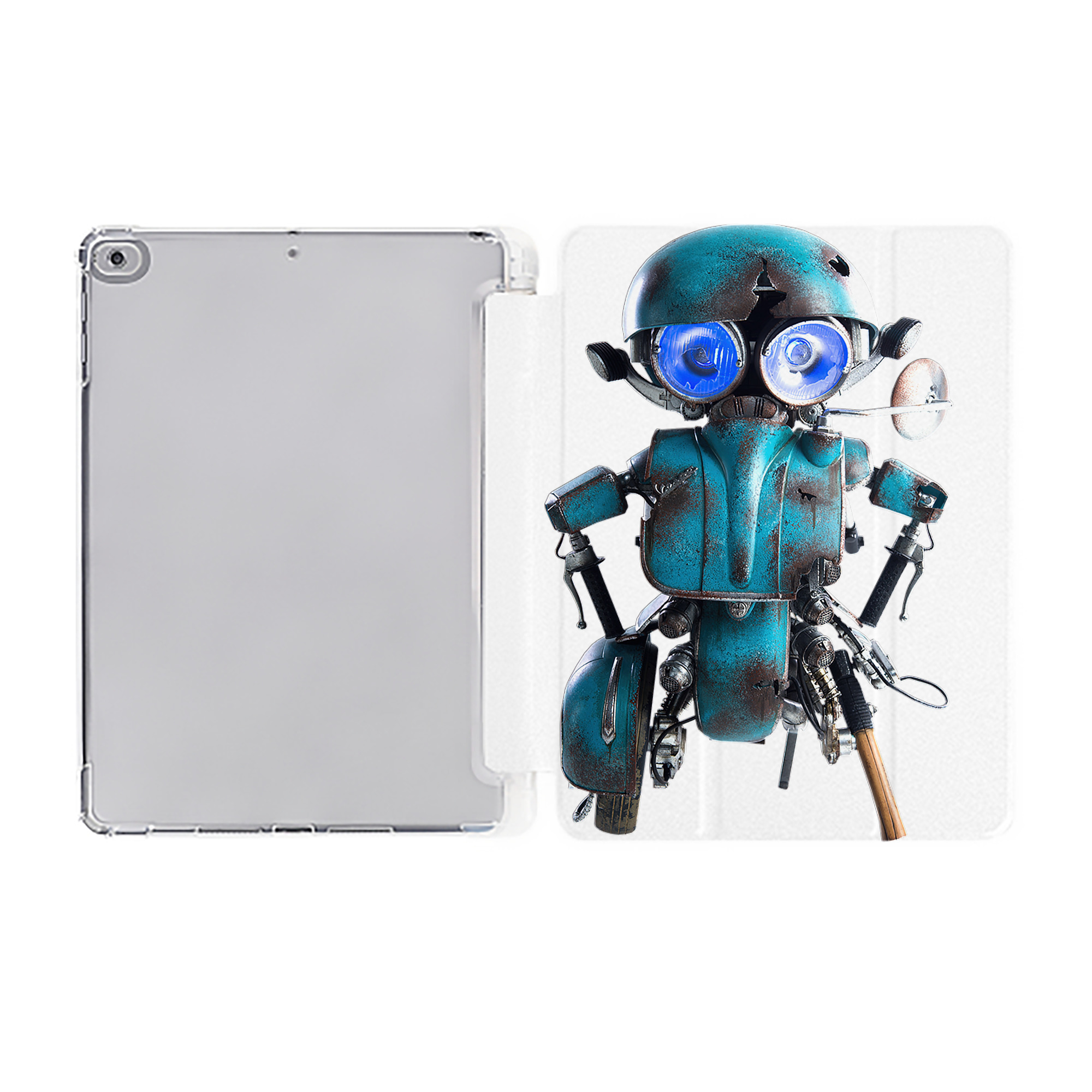 （画像用）  IPad ケース ペン収納付き 三つ折りスタンド PUレザー×シリコン 対応機種9.5/10.5/10.9インチ